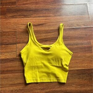 lululemon athletica Yellow Cropped Tank with Front Cutout